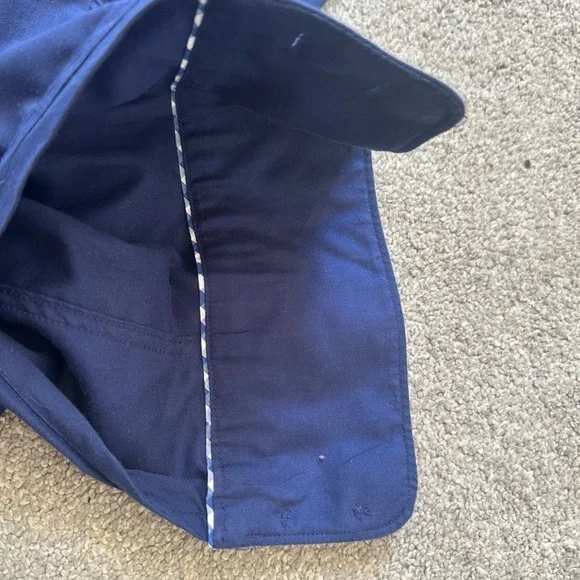 T.M. Lewin Cotton Twill Two Fold Cotton Casual Shirt Navy NWOT 16.5 regular - Picture 5 of 5